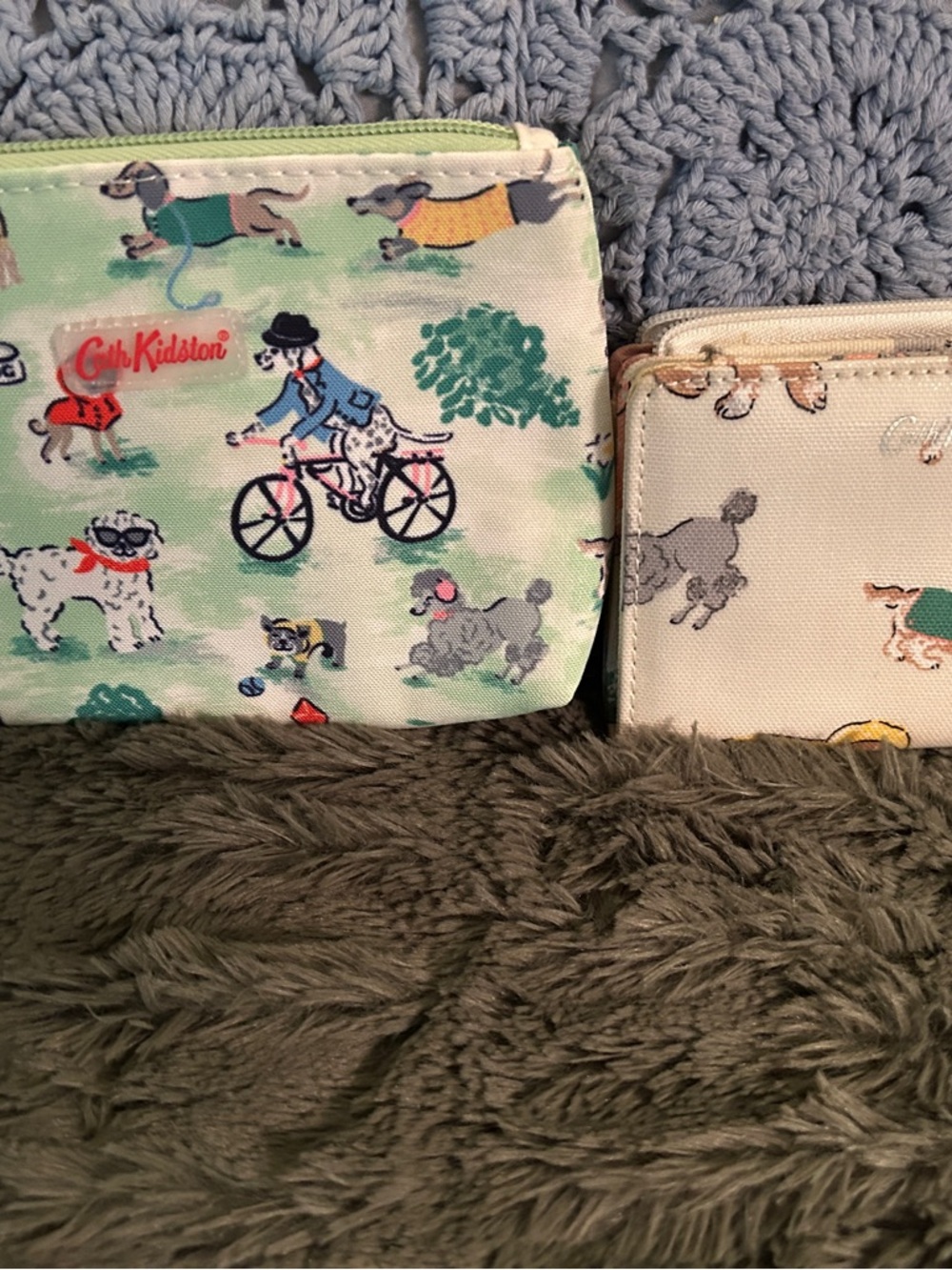 Cath Kidston Green Dog & Bicycle Kids Coin Purse